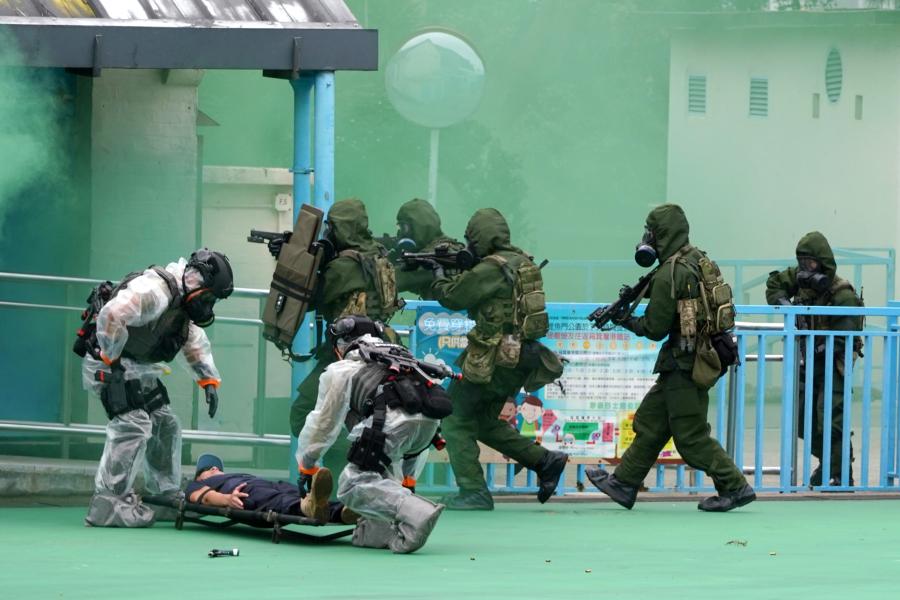 Organizan un simulacro antiterrorista en Hong Kong