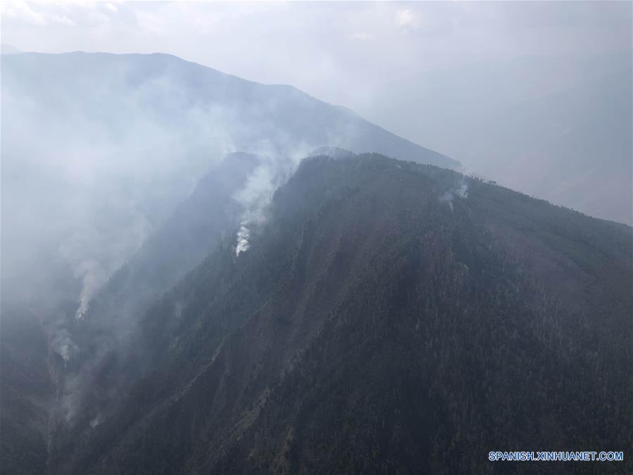 Bomberos logran controlar incendio forestal en suroeste de China