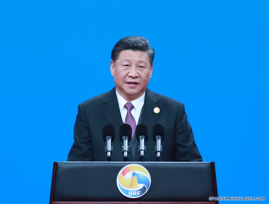 (Franja y Ruta) Presidente chino da discurso en ceremonia inaugural de foro de Franja y Ruta