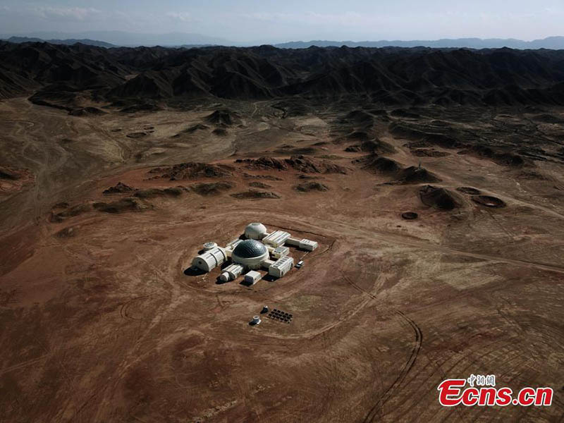 Vista aérea de la primera base de simulación de Marte en China 
