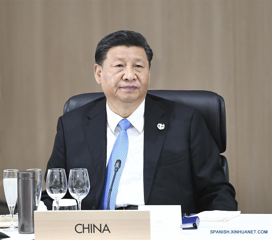 El presidente chino, Xi Jinping, asiste a la 14ª cumbre del Grupo de los 20 (G20) en Osaka, Japón, el 28 de junio de 2019. Xi instó al G20 a mancomunar esfuerzos para forjar una economía global de alta calidad al pronunciar un discurso durante la 14ª cumbre del G20 celebrada en la ciudad japonesa de Osaka. (Xinhua/Xie Huanchi)
