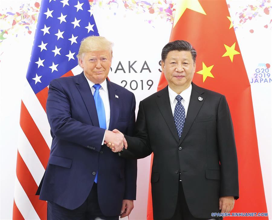 El presidente chino, Xi Jinping, se reúne con el presidente estadounidense, Donald Trump, en Osaka, Japón, el 29 de junio de 2019. (Xinhua/Xie Huanchi)