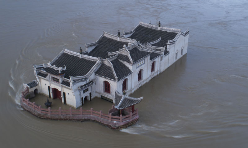 Un Pabellón de 700 años de antigüedad dedicado a Guanyin resiste las inundaciones del río Yangtze