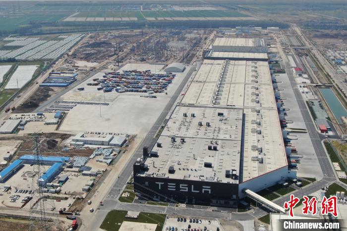 Fotografía aérea de la Super Fábrica de Tesla en Shanghai. Foto de Zhang Hengwei.