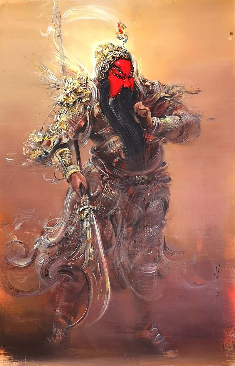 Obra del artista Deng Yu, pintada con la técnica del pincel “cepillo de bambú”. [Foto: proporcionada a China Daily]