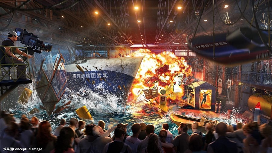 Una imagen conceptual de la zona temática de Transformers del Resort Universal de Beijing.