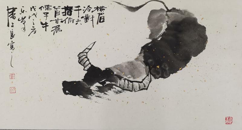 Nacido en 1971 en la ciudad de Nan'an, en la provincia de Fujian, sus obras de pintura sobre el buey tienen características de la pintura china de tinta y lavado, que refleja la naturaleza y aporta un toque humanista. Las obras de Pan Wenliang se han expuesto en museos de arte de Beijing y París. (Foto: cortesía de Pan Wenliang)