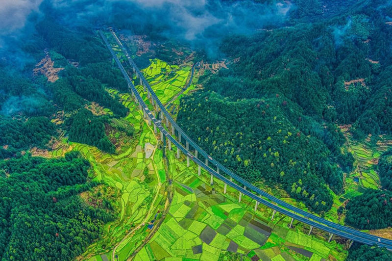 Autopista Jingdezhen-Wuyuan-Huangshan, que conecta múltiples zonas de alto interés, desempeña un papel vital en la promoción de la economía turística regional. (Foto: Wang Guohong/ Pueblo en Línea)