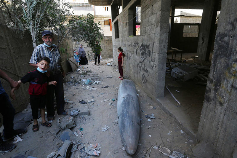 Peligrosas bombas sin explotar se localizan en zonas residenciales de Gaza