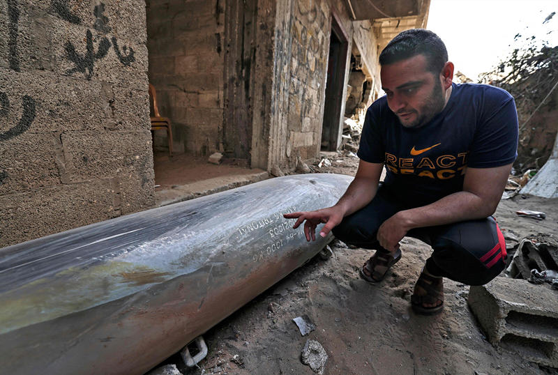 Peligrosas bombas sin explotar se localizan en zonas residenciales de Gaza