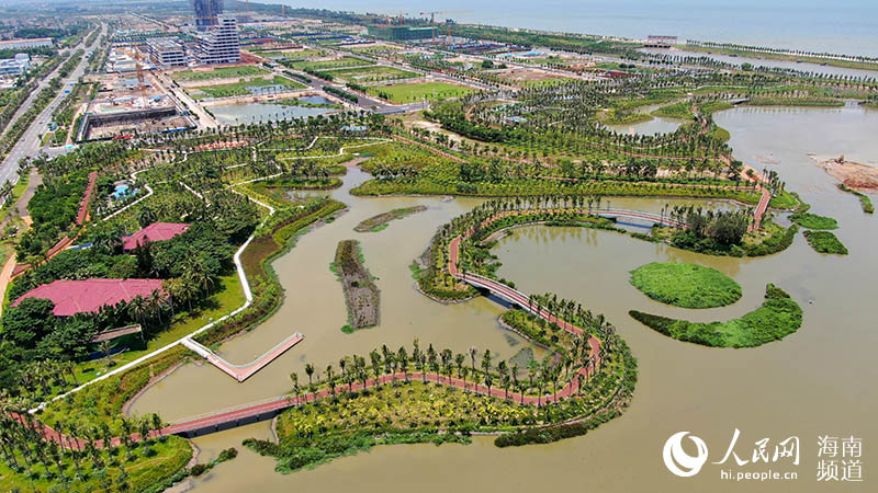 Humedal del río Furong en el nuevo distrito Jiangdong de Haikou, provincia de Hainan. (Foto: Pueblo en Línea/ Niu Liangyu)