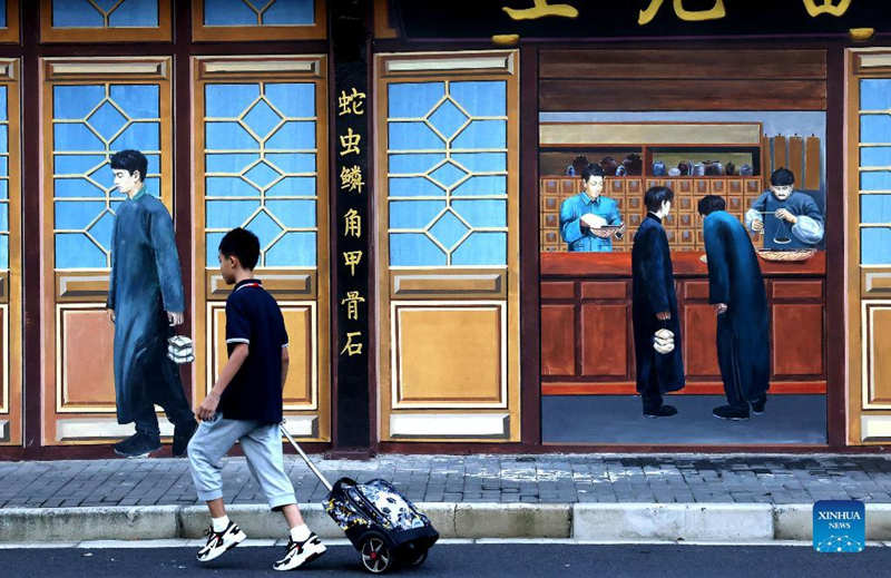 Pinturas murales en la zona antigua de Shanghai
