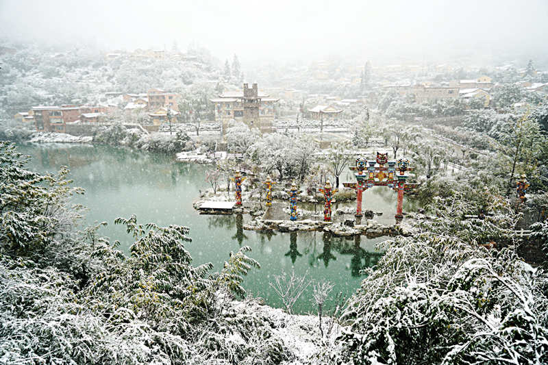 El aire invernal convierte a Gansu en un paisaje nevado
