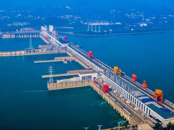 La foto aérea muestra la estación hidroeléctrica de Gezhouba en el suroeste de China. (Foto cortesía del entrevistado)