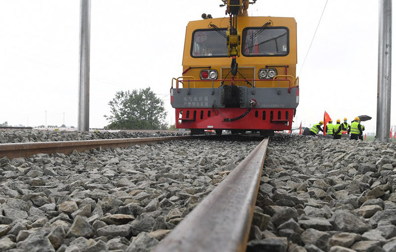 Foto tomada el 30 de mayo de 2020 muestra el sitio de construcción del ferrocarril Belgrado-Budapest en Stara Pazova, Serbia. (Dimitrije Goll / Oficina del presidente de Serbia / Xinhua)