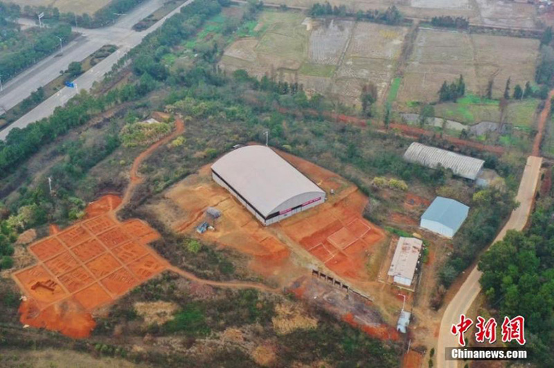Foto aérea tomada el 25 de diciembre del 2021 que muestra la tumba de Guozishan, provincia de Jiangxi. (Foto: Servicio de Noticias de China/ Liu Zhankun)