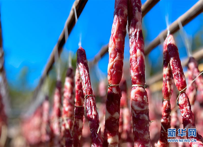 Carne curada que se sirve durante la reunión del Festival de la Primavera. (Foto: Luo Suling)