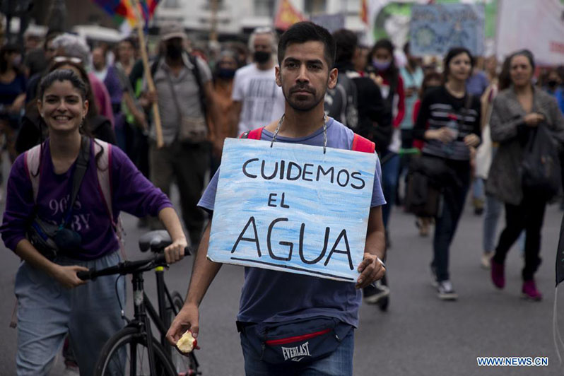 Marcha Plurinacional por el Agua en marco del Día Mundial del Agua en Buenos Aires, Argentina