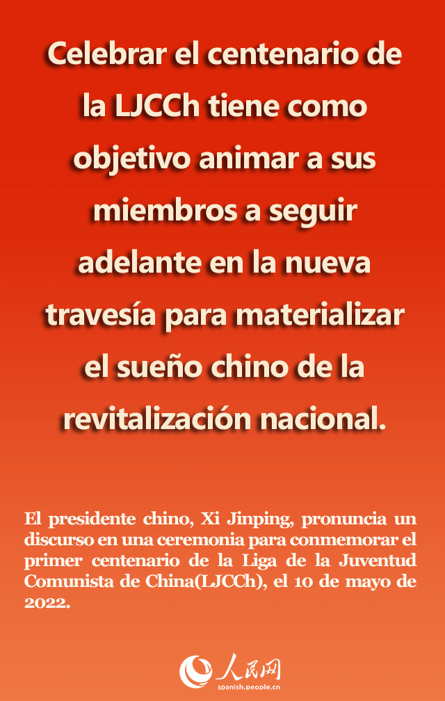 Puntos destacados del discurso de Xi Jinping en ceremonia para conmemorar centenario de Liga de la Juventud Comunista de China