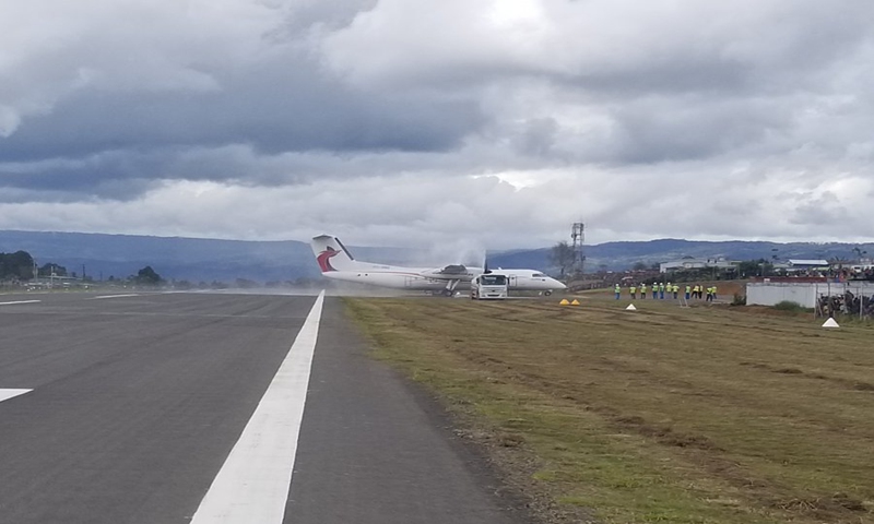 La base de CCECC en el Pacífico Sur, situada en Papúa Nueva Guinea, entrega la finalización de obras de reconstrucción del aeropuerto de Tari al gobierno de Papúa Nueva Guinea, el 16 de septiembre de 2020. Foto: CCECC