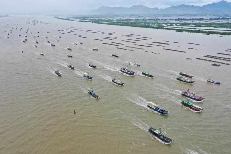 Zarpan los barcos de pesca en Jiangmen, provincia de Guangdong. El 16 de agosto del 2022 terminó la moratoria de pesca de tres meses y medio establecida para el Mar Meridional de China. [Foto: Yang Xingle/China Daily]