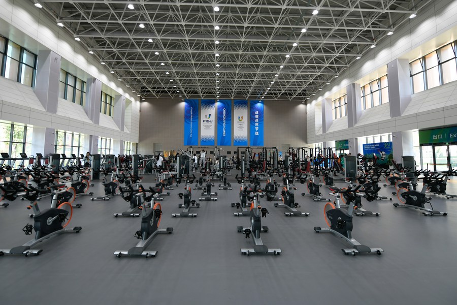 Imagen del 16 de julio de 2023 del Gimnasio de la Villa de la Universiada, en Chengdu, en la provincia de Sichuan, en el suroeste de China. (Xinhua/Xu Bingjie)