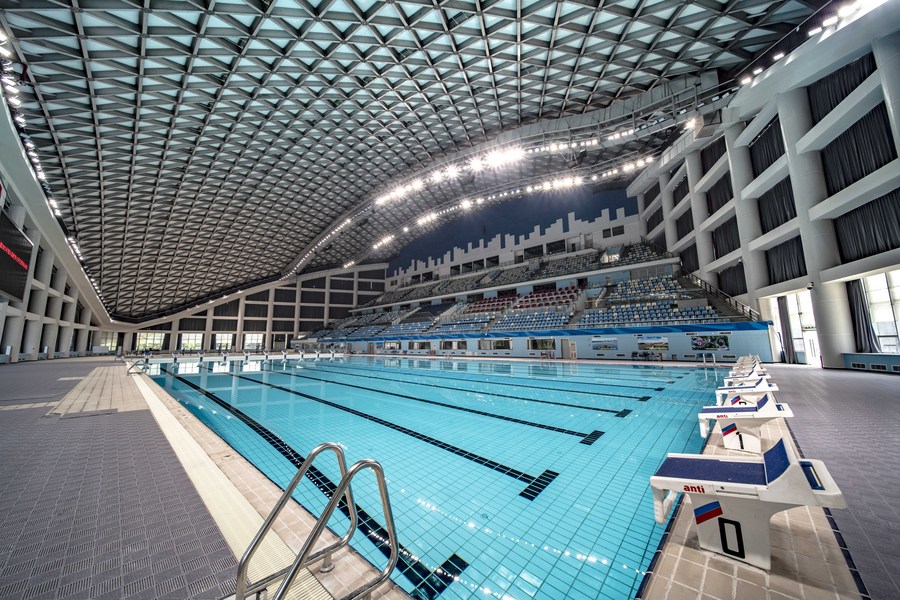 Una vista interior del Salón de Natación y Esgrima del Centro de Pentatlón Moderno de Chengdu. [Foto cortesía del sitio web de la Universiada de Chengdu]