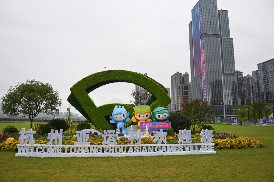Imagen del 16 de septiembre de 2023 de la Villa de los Juegos Asiáticos de Hangzhou en Hangzhou, provincia de Zhejiang, en el este de China.(Xinhua/Huang Zongzhi)