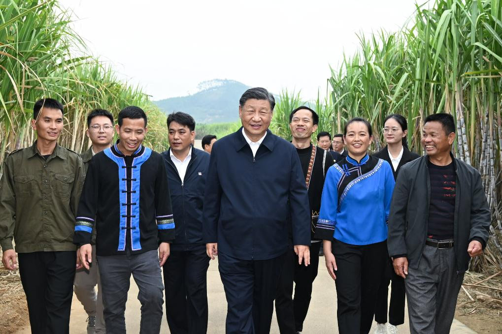 Xi inspecciona ciudad de Laibin de Guangxi en sur de China