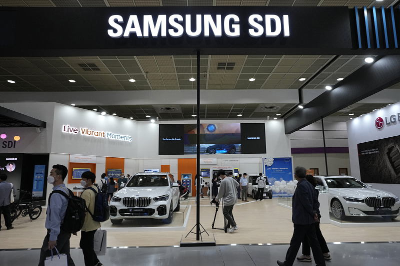 El stand de Samsung SDI durante InterBattery Korea 2021 en Seúl, el 9 de junio de 2021. [Foto/VCG]