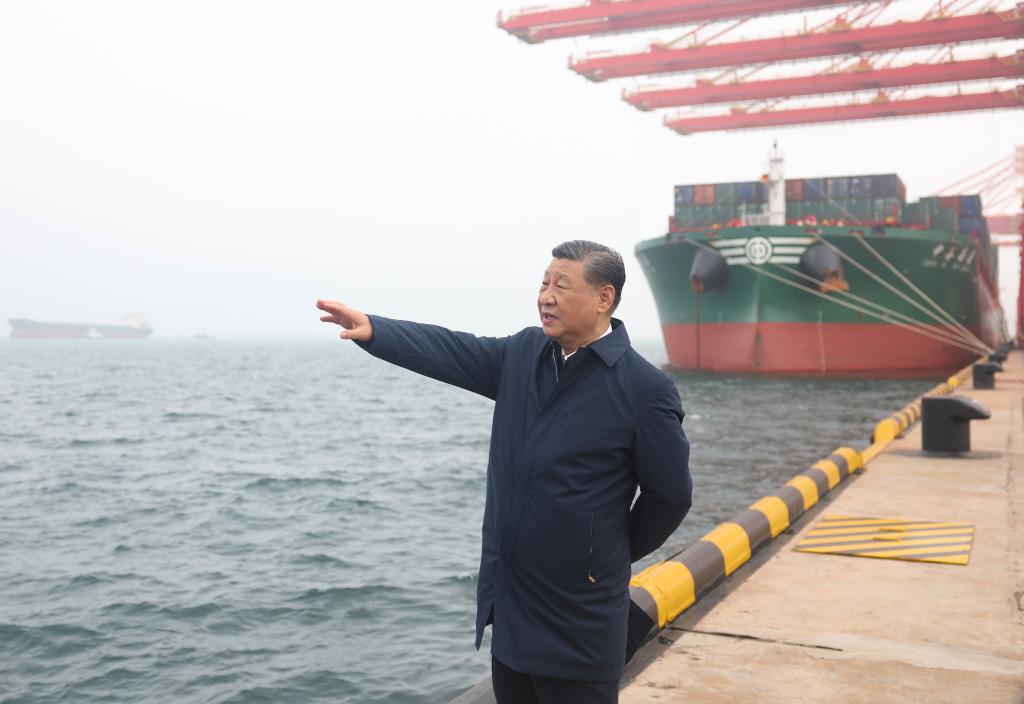 Xi inspecciona Rizhao, en provincia oriental de Shandong