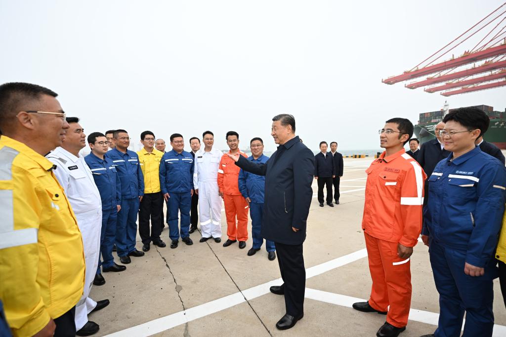 Xi inspecciona Rizhao, en provincia oriental de Shandong