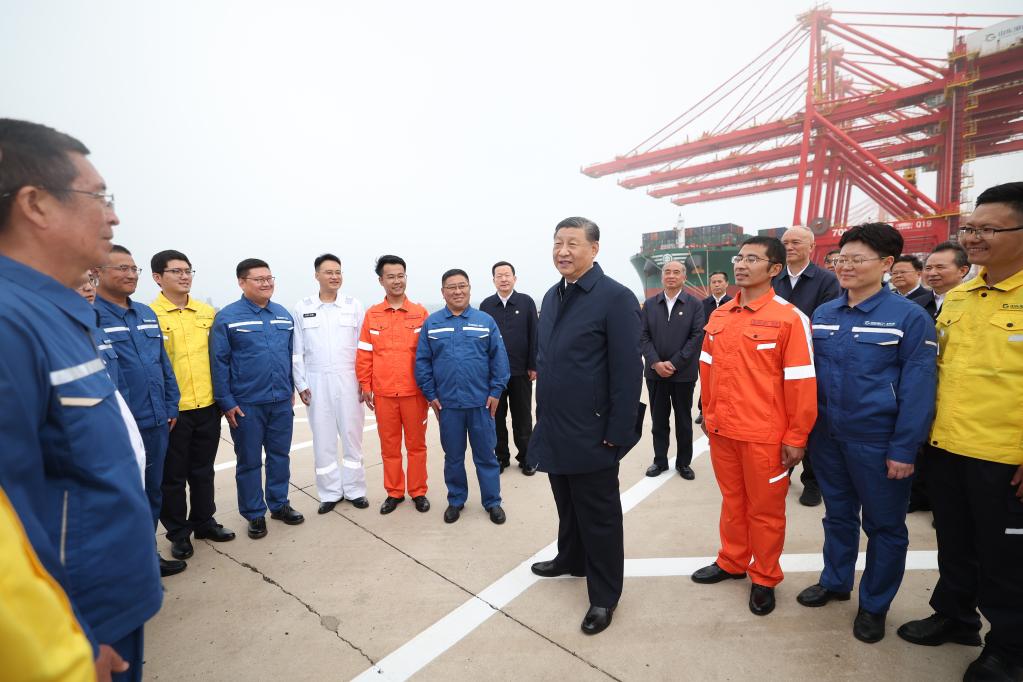 Xi inspecciona Rizhao, en provincia oriental de Shandong