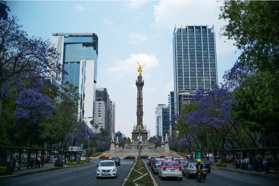 Imagen del 21 de marzo de 2019 de una vista de la avenida Paseo de la Reforma, en la Ciudad de México, capital de México. (Xinhua/Xin Yuewei) 