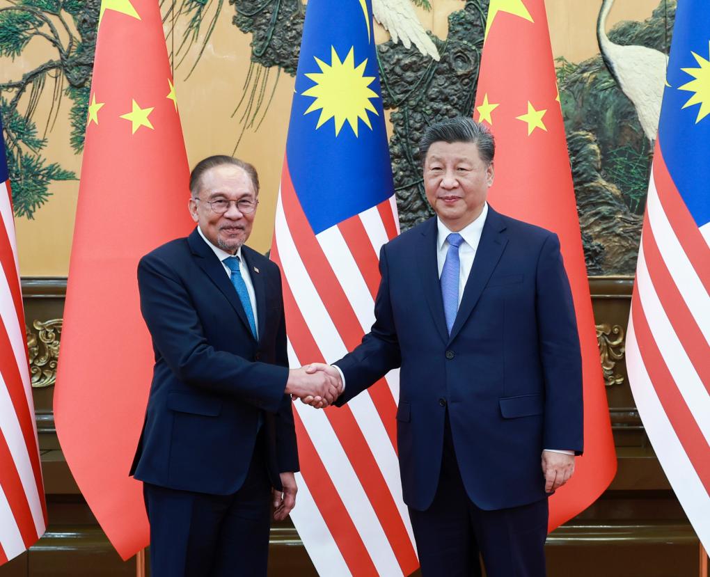 El presidente chino, Xi Jinping, se reúne con el primer ministro de Malasia, Anwar Ibrahim, en Beijing, capital de China, el 7 de noviembre de 2024. (Xinhua/Wang Ye)