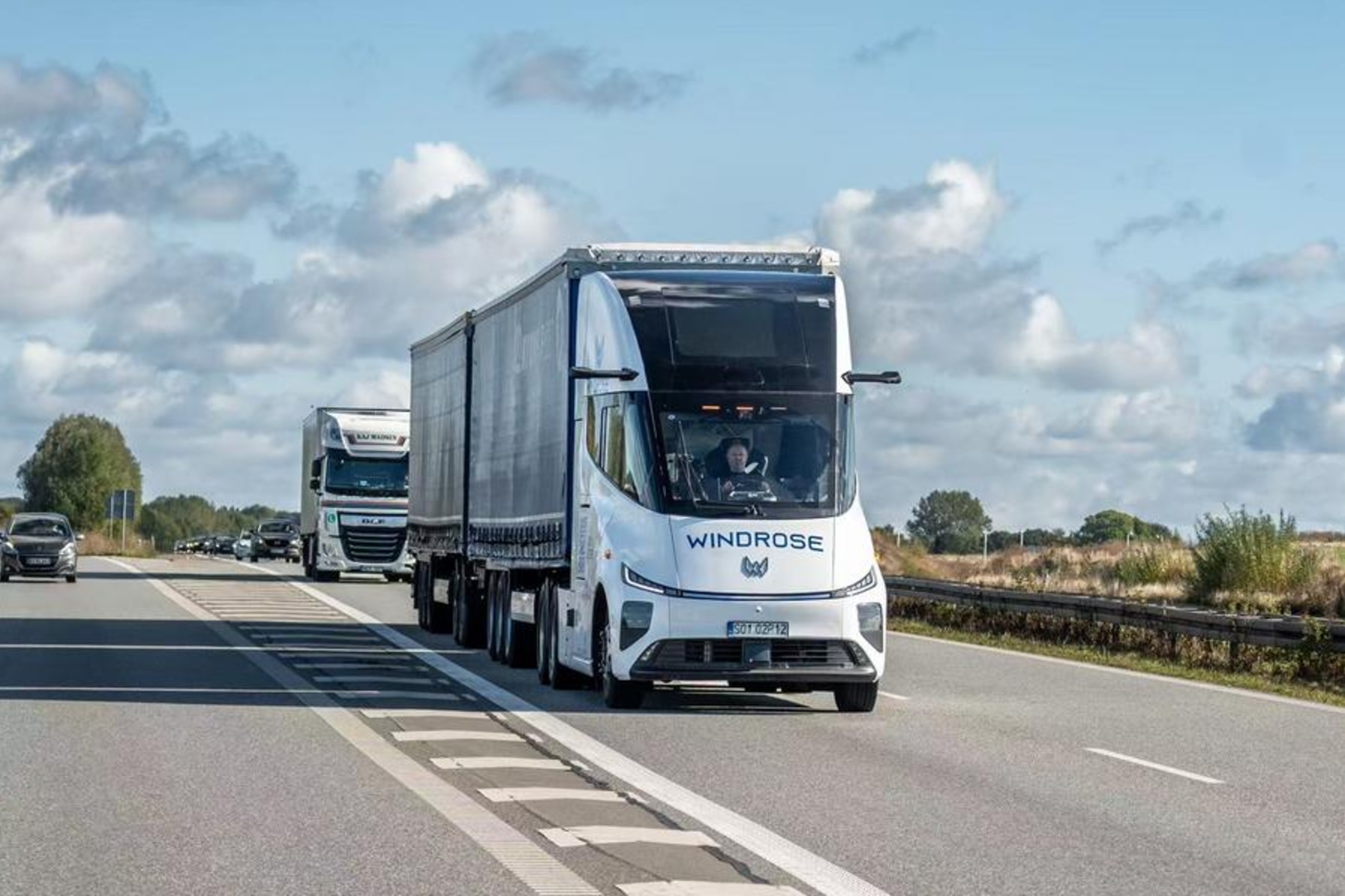 La foto, tomada el 30 de septiembre de 2024, muestra un camión de Windrose durante una prueba en carretera en Copenhague, Dinamarca. (Cortesía)