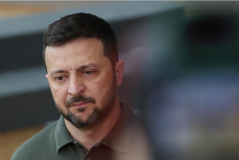 El presidente ucraniano, Volodymyr Zelensky, es visto previo a una cumbre del Consejo Europeo, en Bruselas, Bélgica, el 27 de junio de 2024. (Xinhua/Zhao Dingzhe)