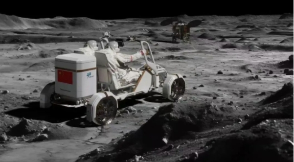 Imagen de ilustración conceptual del prototipo de explorador lunar tripulado de China. (Xinhua/Academia de Tecnología Espacial de China)