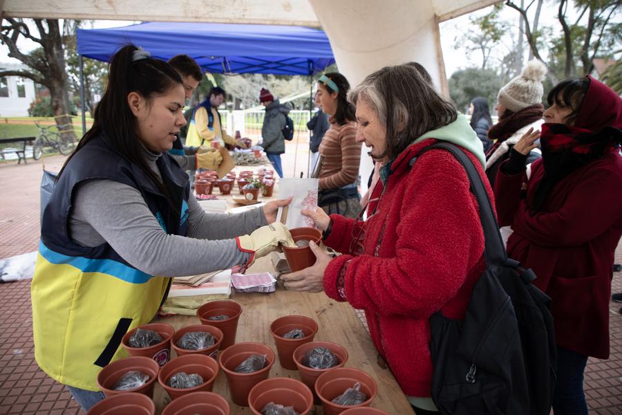 Cientos hacen fila para llevar a casa una rosa durante tradicional poda en Buenos Aires
