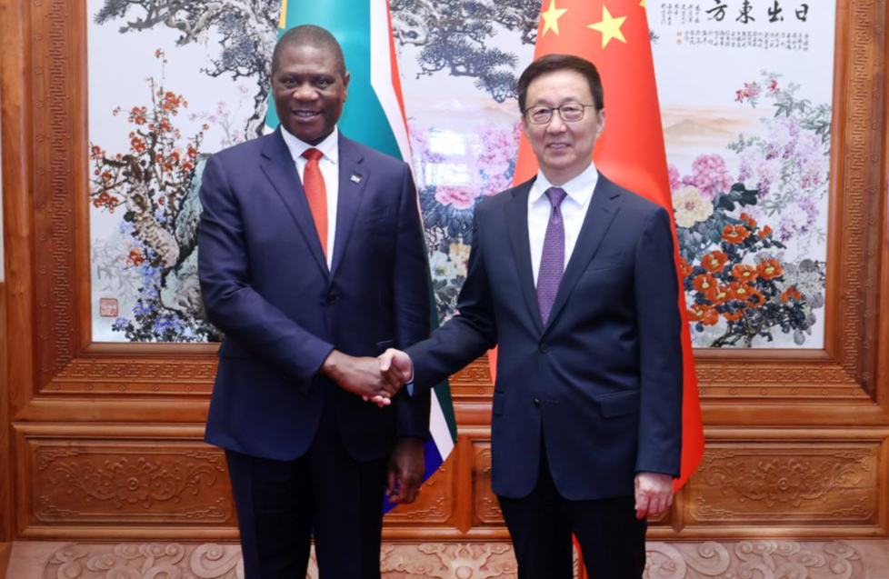 Vicepresidente chino se reúne con su homólogo de Sudáfrica