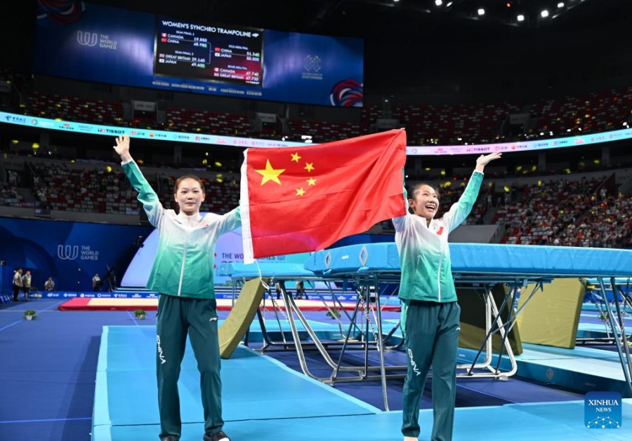 China gana oro en trampolín sincronizado femenil de Juegos Mundiales