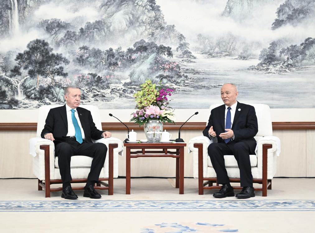 (Cumbre OCS Tianjin) Alto funcionario del PCCh se reúne con presidente turco