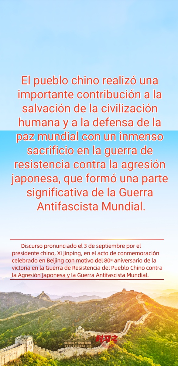 Palabras destacadas del discurso pronunciado por Xi en acto conmemorativo por 80º aniversario de la victoria contra agresión japonesa