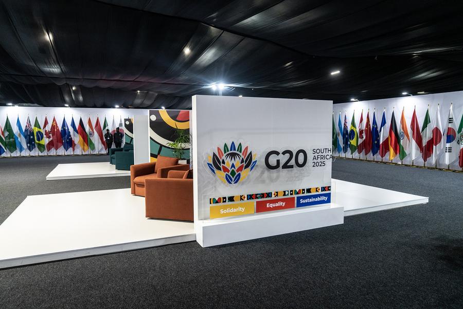 Imagen del 17 de noviembre de 2025 de la sede de la 20ª Cumbre del Grupo de los 20 (G20), en Johannesburgo, Sudáfrica. (Xinhua/Shiraaz Mohamed)