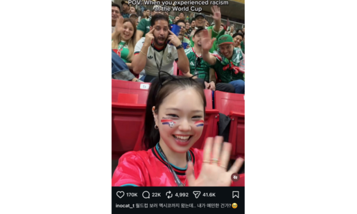 Mexicano que hizo un gesto racista contra una influencer surcoreana durante el Mundial se disculpa públicamente