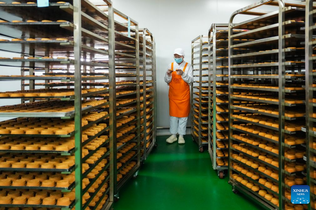 Pasteles de luna de jamón se preparan para el Festival del Medio Otoño en Xuanwei, Yunnan