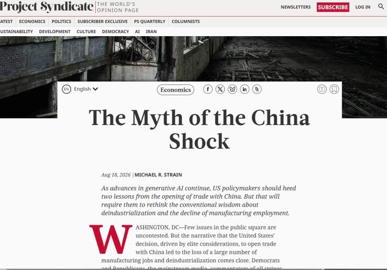 Del «choque de China» al «apretón de China»: la narrativa de la «amenaza china» se desmorona