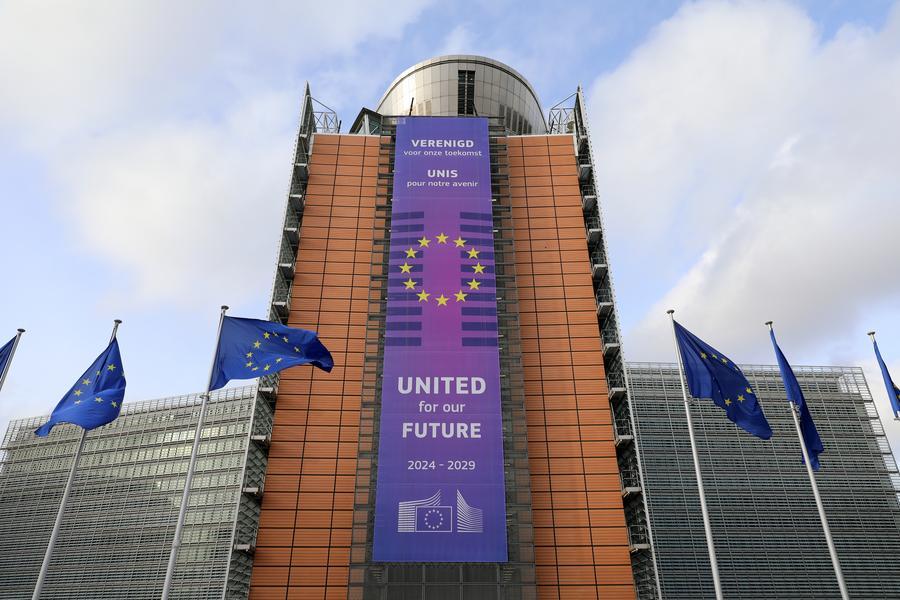 Imagen del 29 de enero de 2025 muestra el edificio Berlaymont, sede de la Comisión Europea, en Bruselas, Bélgica. (Xinhua/Meng Dingbo)