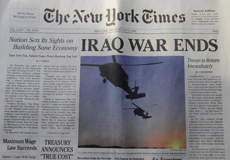 Un falso New York Times anuncia que “La Guerra de Irak ha terminado”