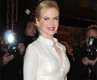 Falda blanca de Nicole Kidman se convierte en “traje transparente” frente a lámparas relámpago